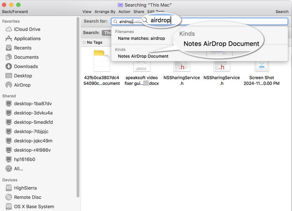 Search Airdrop Files Mac