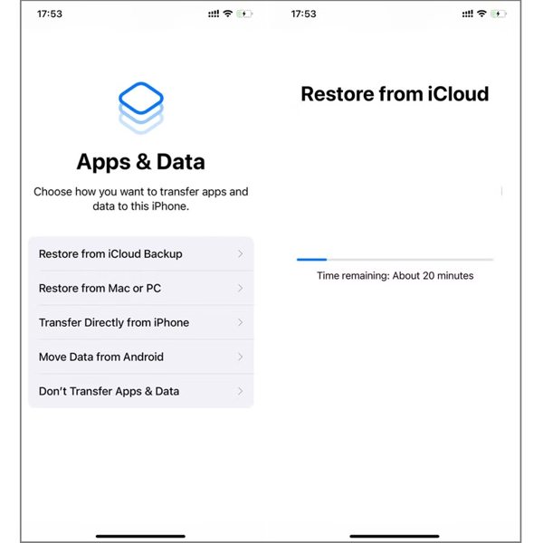 Restaurer la sauvegarde iCloud