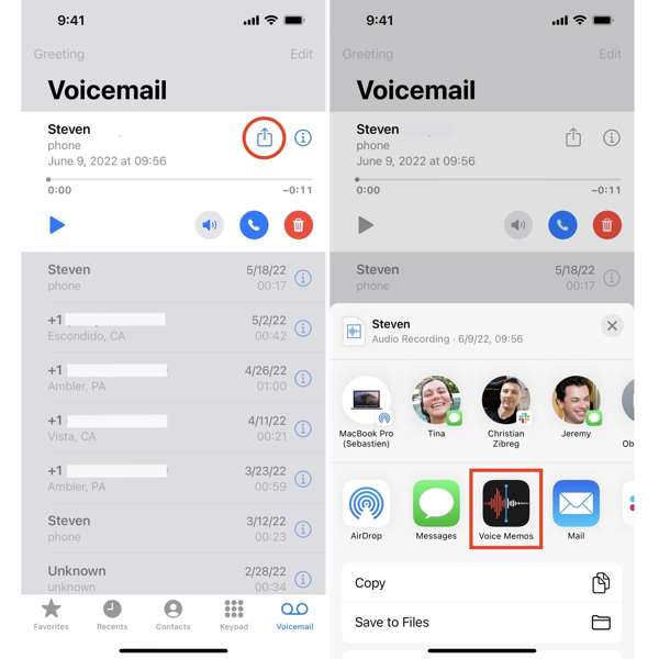 Save Voicemails