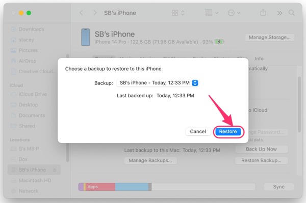 Select Iphone Backup