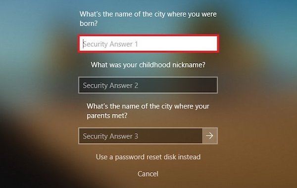 Anwser Security Question to Verify