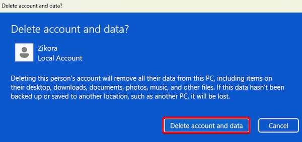 Confirm to Delete Account And Data