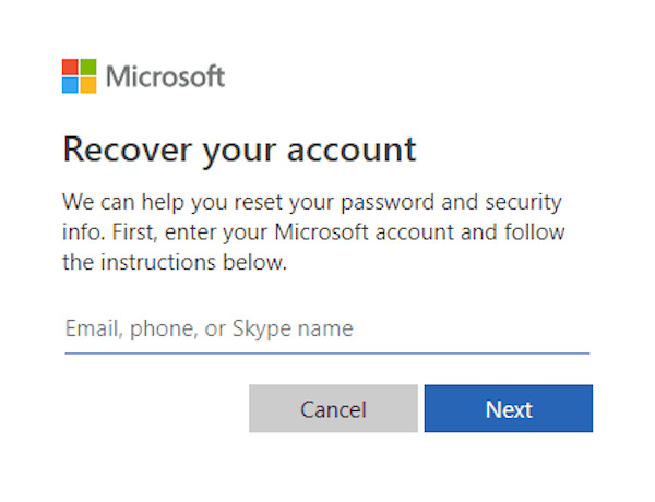 Enter Microsoft Account