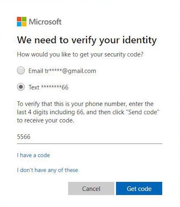 Receive Code to Verify