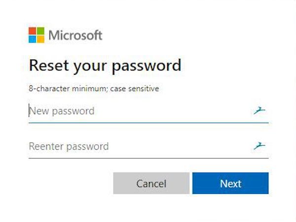 Reset Microsoft Account Password