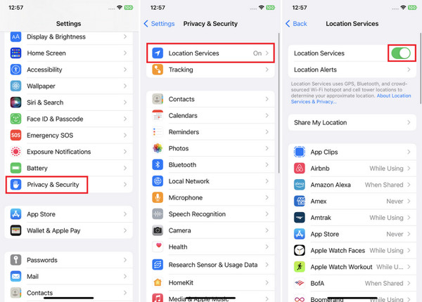 Steps to Turn off Location Service on iPhone