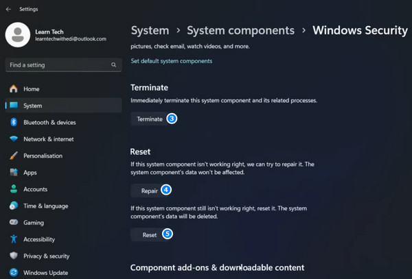 إصلاح أمان Windows