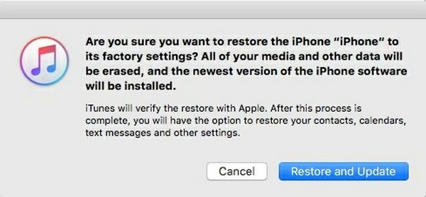 Ripristino delle impostazioni di fabbrica di iTunes su iPhone in modalità di ripristino