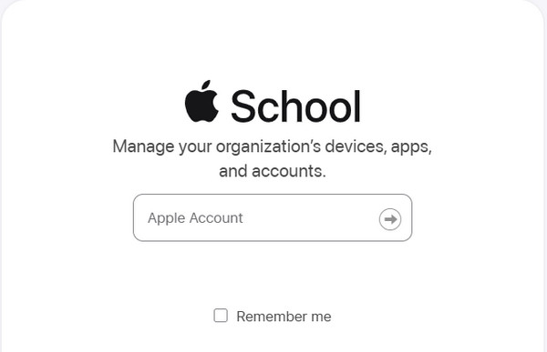 Entrar no Apple School Manager