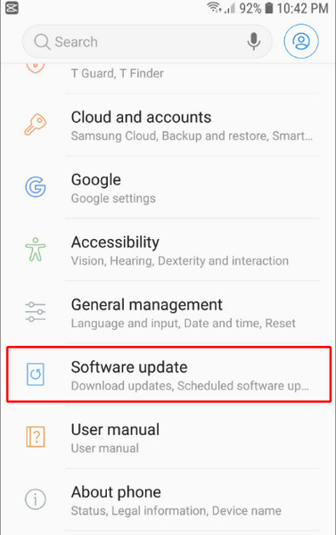 Aggiornamento software