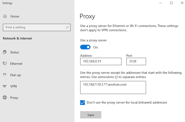 Serveur proxy IP VIA de Chenge