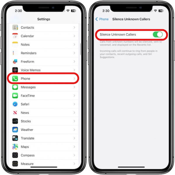 Abilita il blocco delle chiamate su iPhone