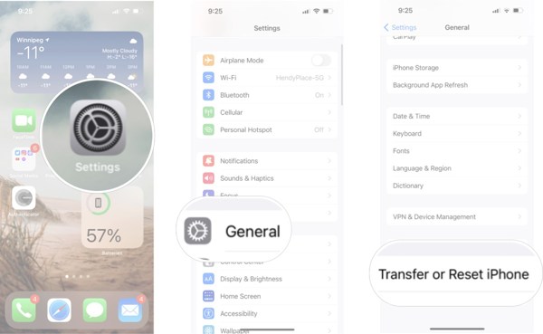iPhoneの転送をリセット