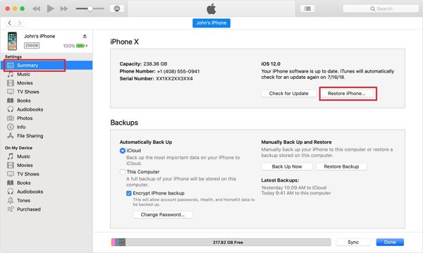 iPhoneを復元する