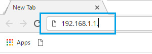 Adresse IP du routeur dans la barre du navigateur