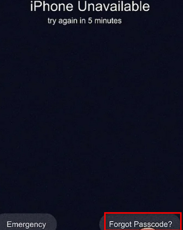 Tippen Sie auf „Passcode vergessen“