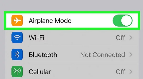 Attiva la modalità aereo