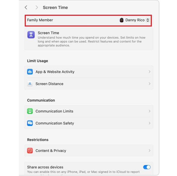 Disattivare Tempo di utilizzo per bambini su Mac