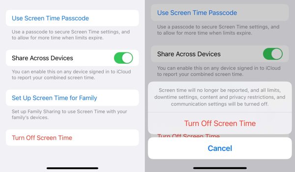 Disattivare il tempo di utilizzo su iPhone