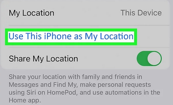 Usa questo iPhone come mia posizione