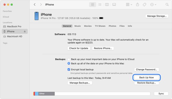 Zálohování iPhonu s Macem