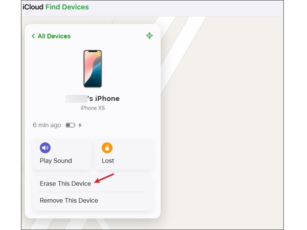 Vymazat iPhone online