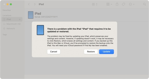 Wiederherstellen des iPad-Wiederherstellungsmodus